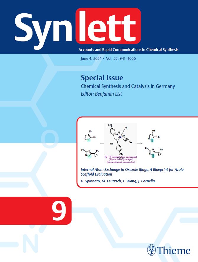 A Synlett issue full of inspiring 'Chemical Synthesis and Catalysis in Germany' 🌶️🌶️🌶️ 👉 brnw.ch/21wJWtM Contributions: @Bach_Lab @Silicon_Martin @biomicat @CornellaLab @TeichertLab @ReneKoenigs @WerzLab @StefanBraese @prsgroupjlu @ritter_lab @wegnerlabs and many more