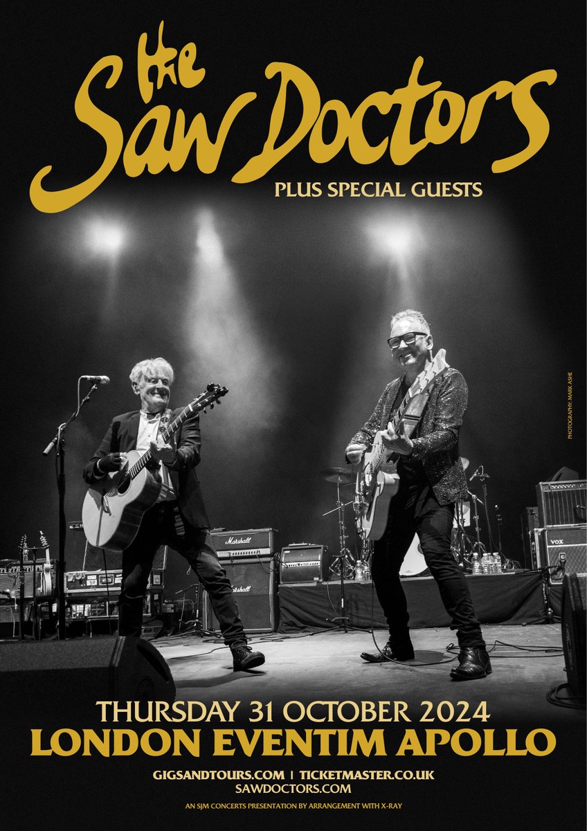 sawdoctors's tweet photo. We will play a London concert at Hammersmith Apollo on Thursday October 31.

A Pre Sale of tickets, exclusively for fans, will start Wednesday at 10am
There is no password needed for the pre sale link which goes live 10am on Wednesday.
https://t.co/KRITGZ6WqW https://t.co/9YigvczW4d