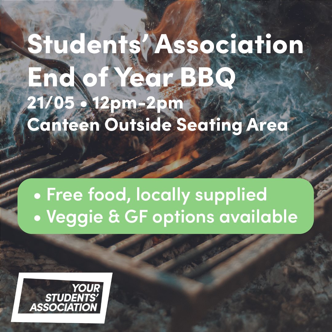 We're hosting a FREE End of Year BBQ at the Stornoway campus to celebrate all your hard work this academic year! 🔥 🍔 ⏰ 12pm-2pm 🗓️ 21st of May 📍 Canteen outside seating area, @uhinwh_sty campus Meat supplied locally, veggie & gluten free options available #thinkuhi