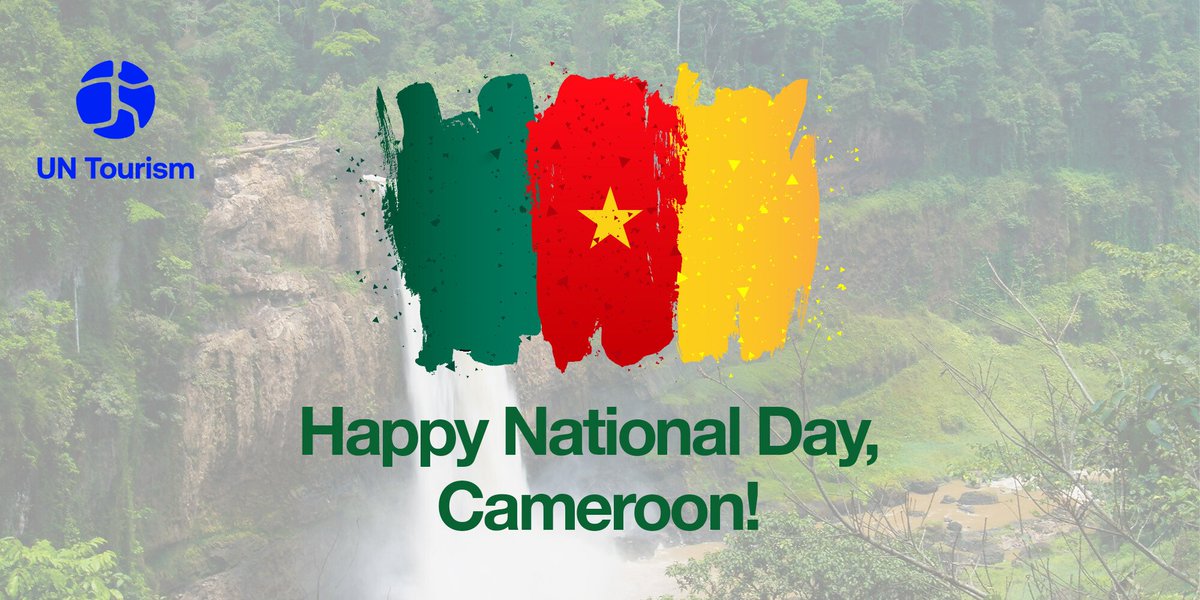 Happy National Day, Cameroon! 🇨🇲 Did you know that Cameroon joined UN Tourism in 1975? Nestled in Central Africa, it boasts diverse landscapes and a rich cultural fusion. With over 250 ethnic groups, vibrant music, cuisine, and wildlife adventures await.