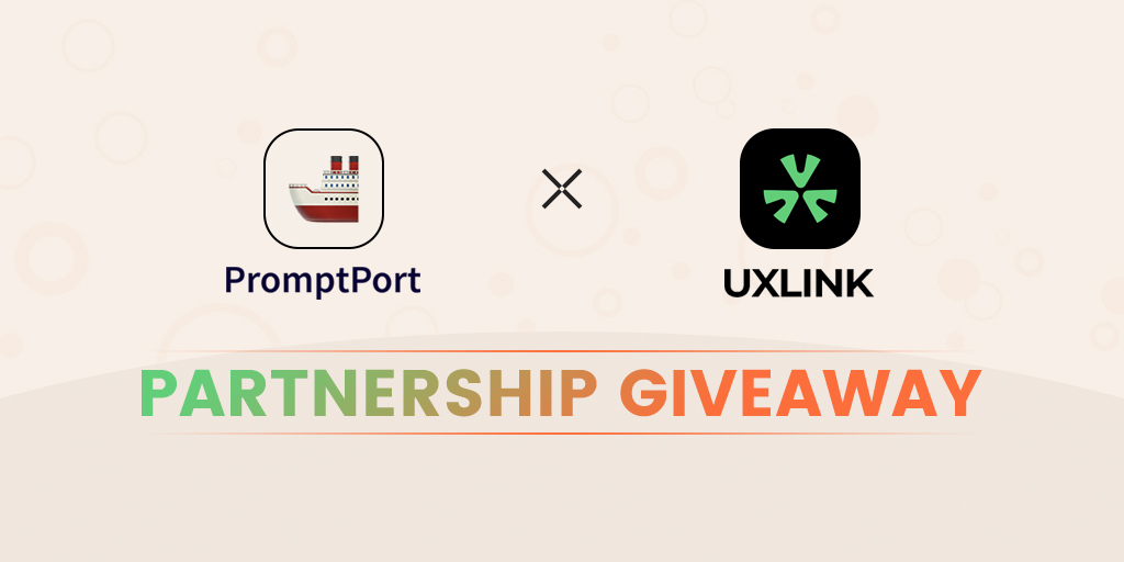 Excited to announce our partnership with @UXLINKofficial!🎉 To celebrate, we're giving away 20 UXLINK Whitelist spots and a total of 5000 PromptPort points to the community! Points mean future token airdrop rights.🚀 Simply 1. RT, like. 2. Follow @PromptportAi