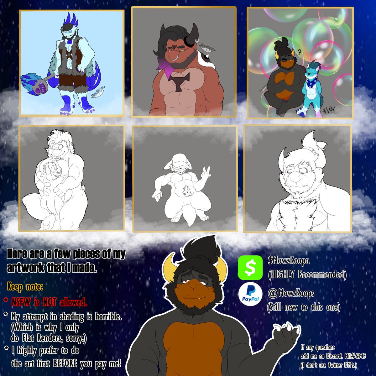 MowzKoopz's tweet photo. Okay, the last time I made a commission sheet it was horrible. So, here's a better one. One you can actually look and (hopefully) understand instead of it being nothing but full text.

I guess I can say, Commissions are open! 🥳💧

Feel free to RT! https://t.co/fdFPMNEQPk