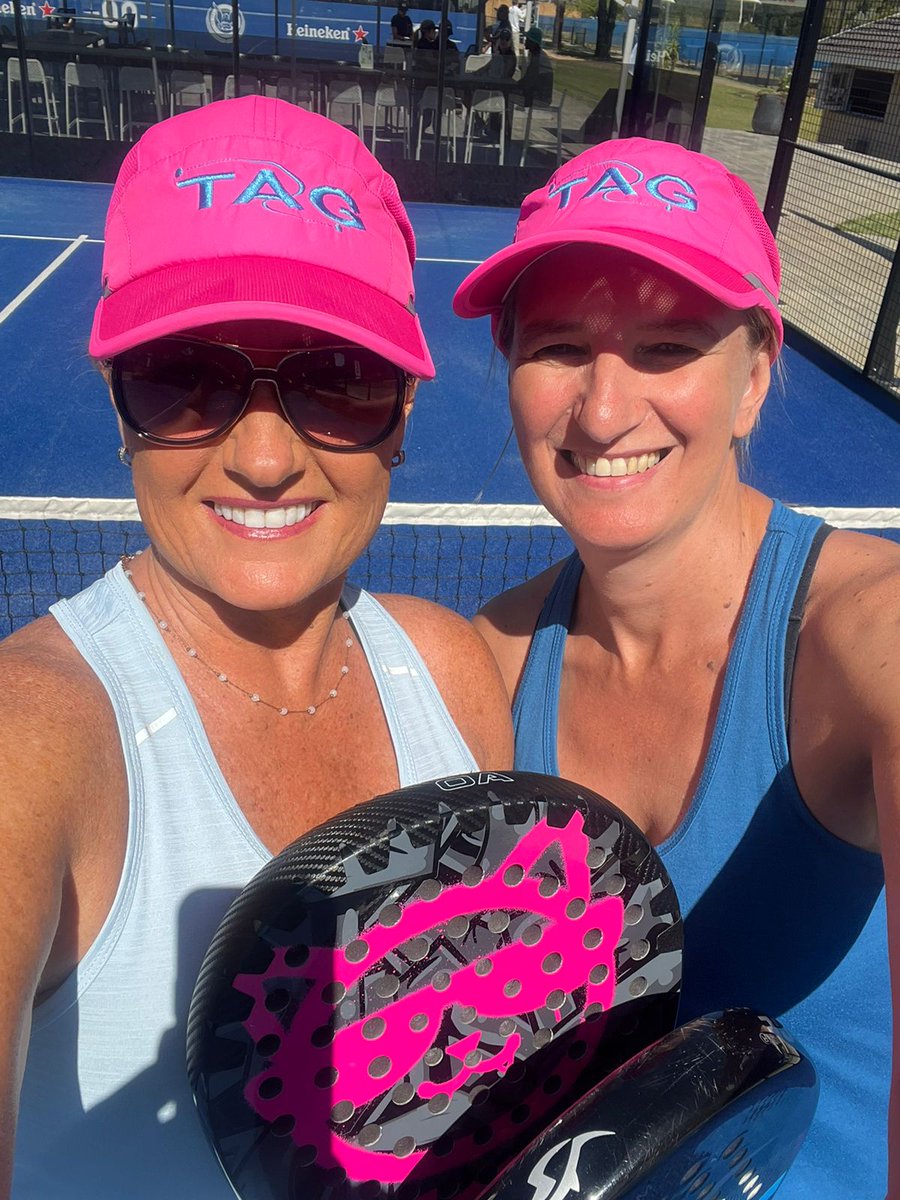 #TeamTAG Taggers @TAGTravel_Za @DebbieVanH41783 and Pauline Collinson tournament winners this past weekend! 
Winners - of the SARugby Travel and TTS Padel Tournament🥎✨️
