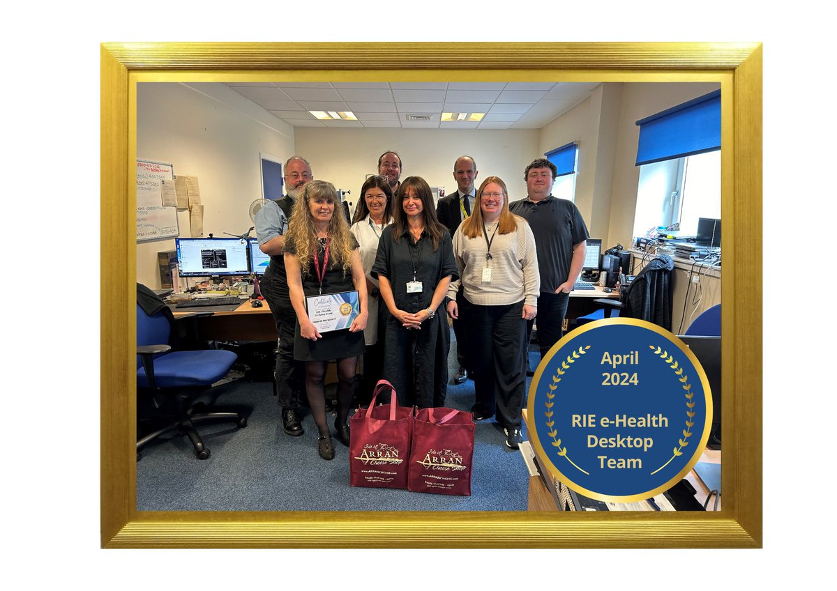 Royal Infirmary of Edinburgh (@rie_lothian) on Twitter photo Congratulations to the RIE e-Health desktop team who won April's Team of the Month - Pictured here with RIE Site Director <a href="/aristyro/">Aris Tyrothoulakis</a> receiving their certificate and goody bags. Well done team! 👏 Congratulations to the RIE e-Health desktop team who won April's Team of the Month - Pictured here with RIE Site Director <a href="/aristyro/">Aris Tyrothoulakis</a> receiving their certificate and goody bags. Well done team! 👏