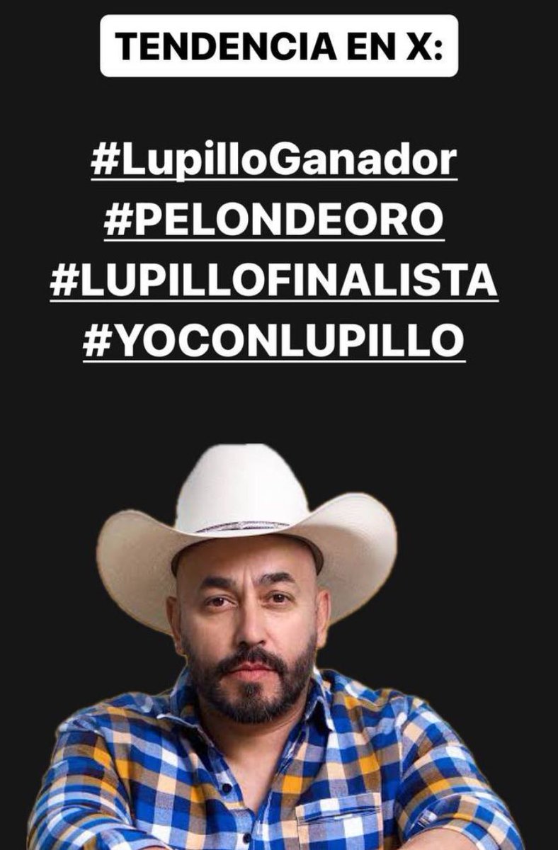 Vamos todos los fandoms juntos de #LupilloGanador #PELONDEORO #LUPILLOFINALISTA #YOCONLUPILLO #LupilloGanador @roovenenoso <a href="/LRWINSOFICIAL/">LR WINS Oficial</a>  <a href="/Jimenagallegotv/">Jimena Gállego</a> <a href="/nacholozano/">Nacho Lozano</a> <a href="/nashcasan/">Ignacio Casano</a> <a href="/LaJefaTLMD/">La Jefa</a> <a href="/Telemundo/">Telemundo</a> <a href="/TLMDRealities/">Telemundo Realities</a> <a href="/EndemolShineUS/">Endemol Shine North America</a>