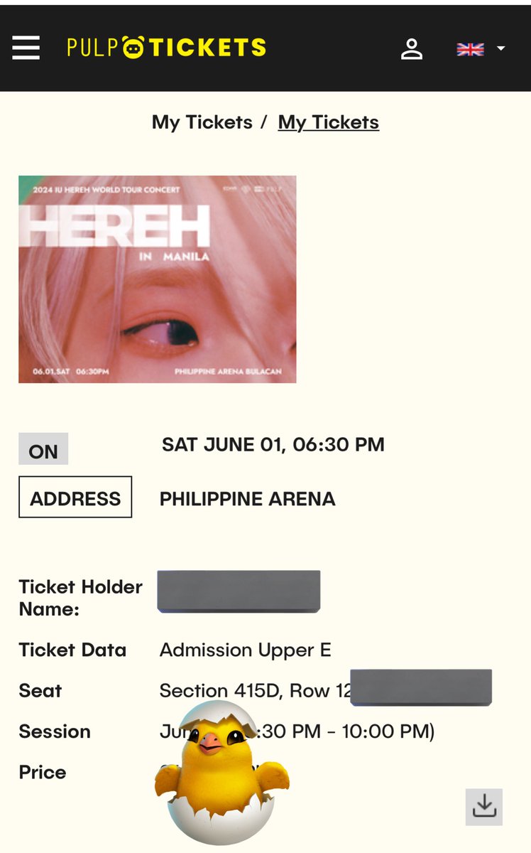 🎟️ 1 Upper E Ticket Giveaway to see #아이유 #IU on her #HEREH_WORLD_TOUR_IN_MANILA

Mechanics: 
🇵🇭PH Only
📌Like, RT and answer the form
forms.gle/UVpmbDJvWKQcUg…
🔘Ends on May 25