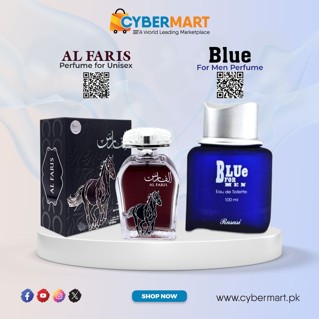 Looking for a new signature scent?
Al Faris: A unisex perfume with a mysterious and sophisticated scent. Blue for Men: A refreshing and masculine fragrance that is perfect for everyday wear.
Shop now: cybermart.pk/al-faris-perfu…
cybermart.pk/blue-for-men-p…

#CybermartPK #OnlineShopping