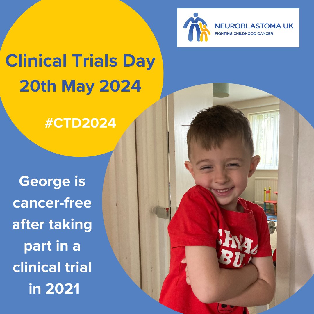 Today is #ClinicalTrialsDay, recognising the commitment & dedication of those working on clinical trials. 6 year old George is cancer-free following his treatment on the BEACON clinical trial in 2021. Read George’s story here: bit.ly/4duyAfJ #CTD2024