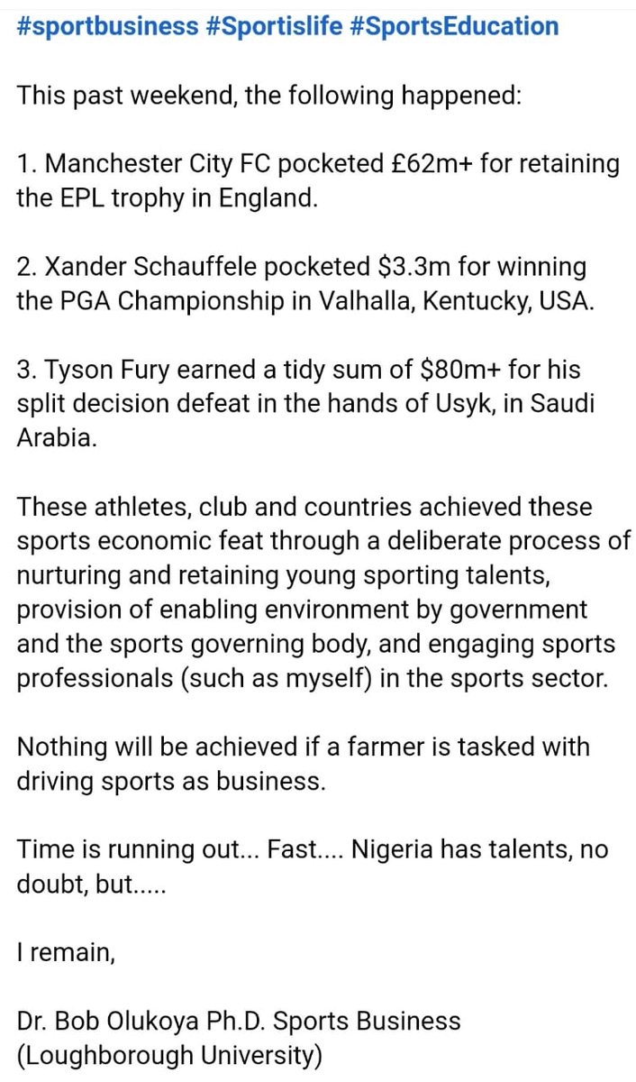 Note to Nigeria (Africa)