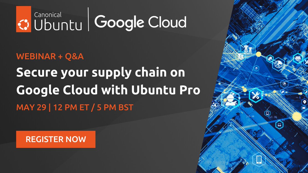Our partnership with Google is based on the belief that infrastructure can be versatile without compromising security. Join us on 29 May to learn how to securely use enterprise #opensource tools with Ubuntu Pro on Google Cloud. ubuntu.com/engage/secure-… #Security #SupplyChain