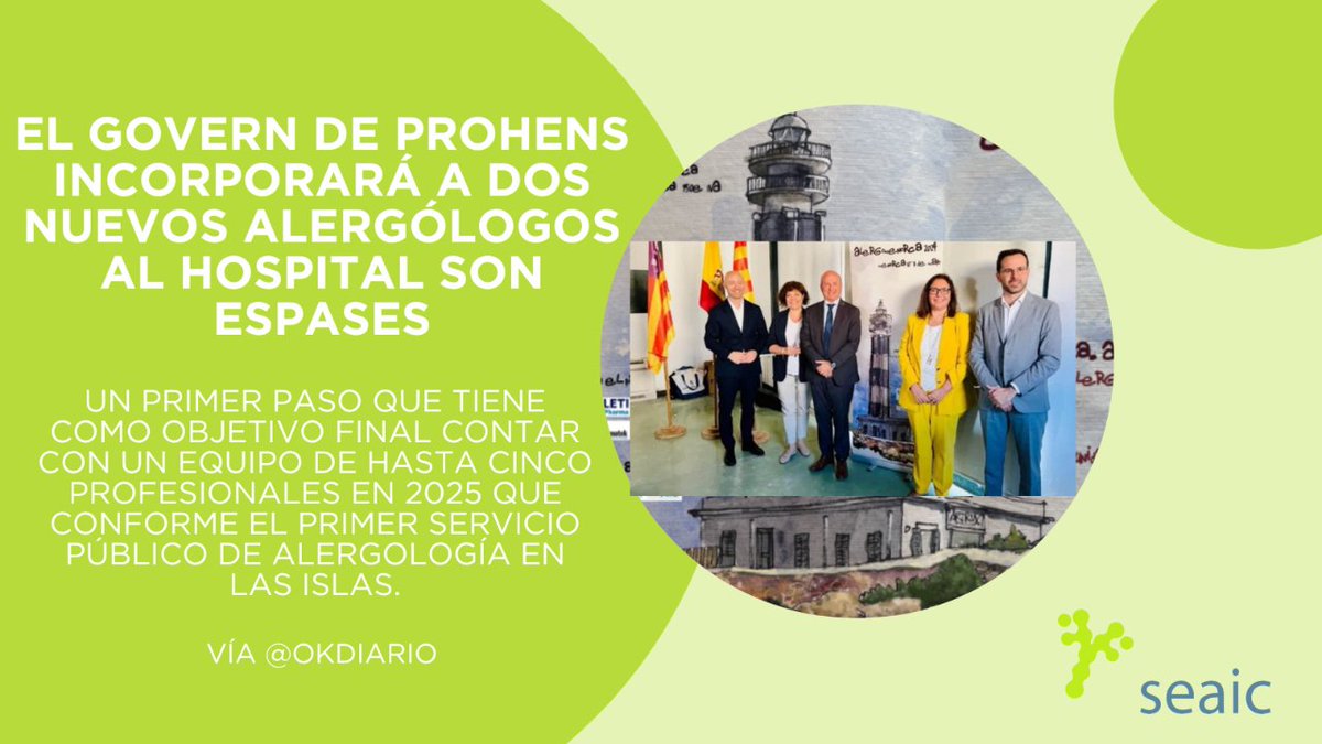 🔝Baleares refuerza el Servicio Público de Alergología con la incorporación de nuevos profesionales.
Nuestro presidente <a href="/IJDvila/">IDávila</a> se ha mostrado optimista con los avances y ha resaltado la importancia de desarrollar la #Alergología de precisión.
👉🏻 pmsl.es/r9