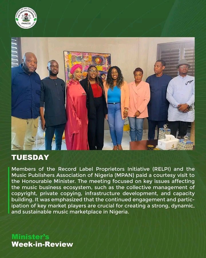 Munirassalafiy's tweet photo. A recap of the Hon. Minister’s week from 13th to 18th May 2024.
@FMACCE_Nigeria
@hanneymusawa
#FMACCE #FMACCEWeeklyRecap https://t.co/3a6Iucsm0Y