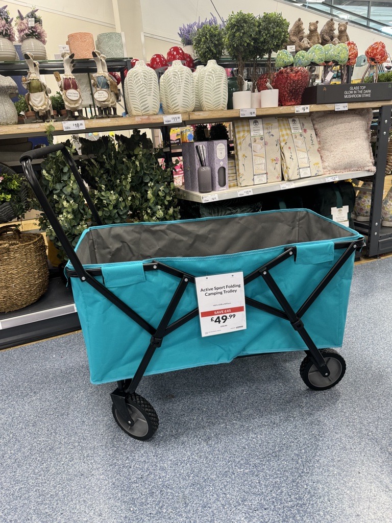 ☀️ PRE-BANK HOLIDAY OFFERS ☀️ 😍👉 Shop today & SAVE £45 OFF this Active Sport Folding Camping Cart - perfect for family day trips, camping, festivals & more! bit.ly/3QRGtCm 🛒 GOGOGO Shop in-stores & online! 🖱️ Click & Collect available in as little as 1 hour!