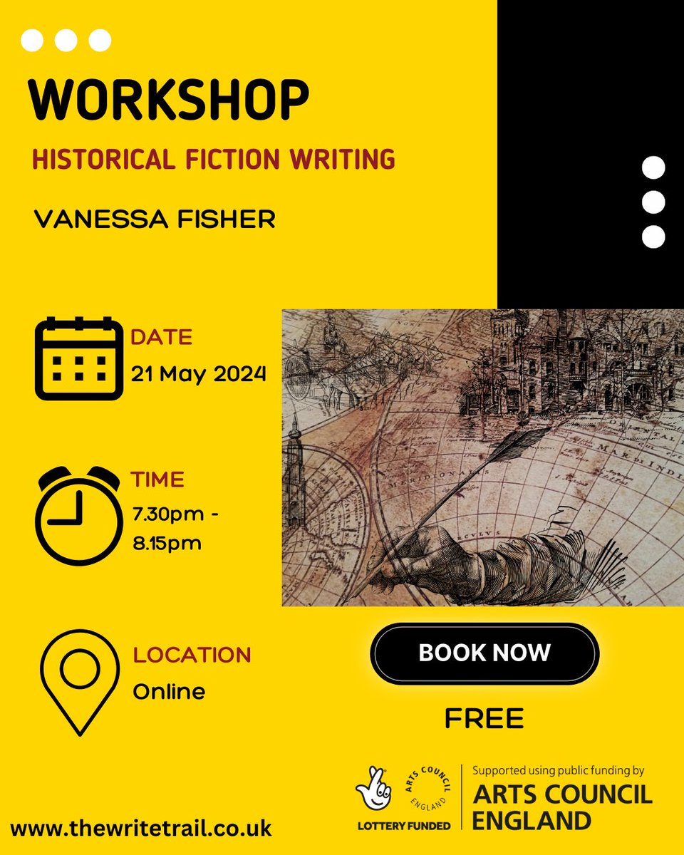 HAPPY #CreativityandWellbeingWeek !

Check out ⬇️ what we have lined up for you this week! 

📅 21 May 2024
⏰ 7.30pm - 8.15pm
📍 ONLINE    
🎫 Ticketed+FREE
 
thewritetrail.co.uk 

#ACESupported #LetsCreate #CreativeHealth #thewritetrail #fiction #creativityweek #writing