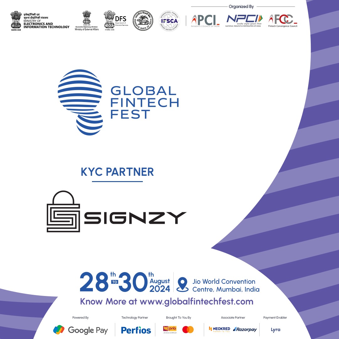 We are excited to unveil @TeamSignzy as ‘KYC’ partner for Global Fintech Fest. Their unwavering commitment to pioneering innovation aligns perfectly with our mission to reshape the fintech landscape.

#GFF #GFF24 #GlobalFintechFest #FintechRevolution #FintechInnovators