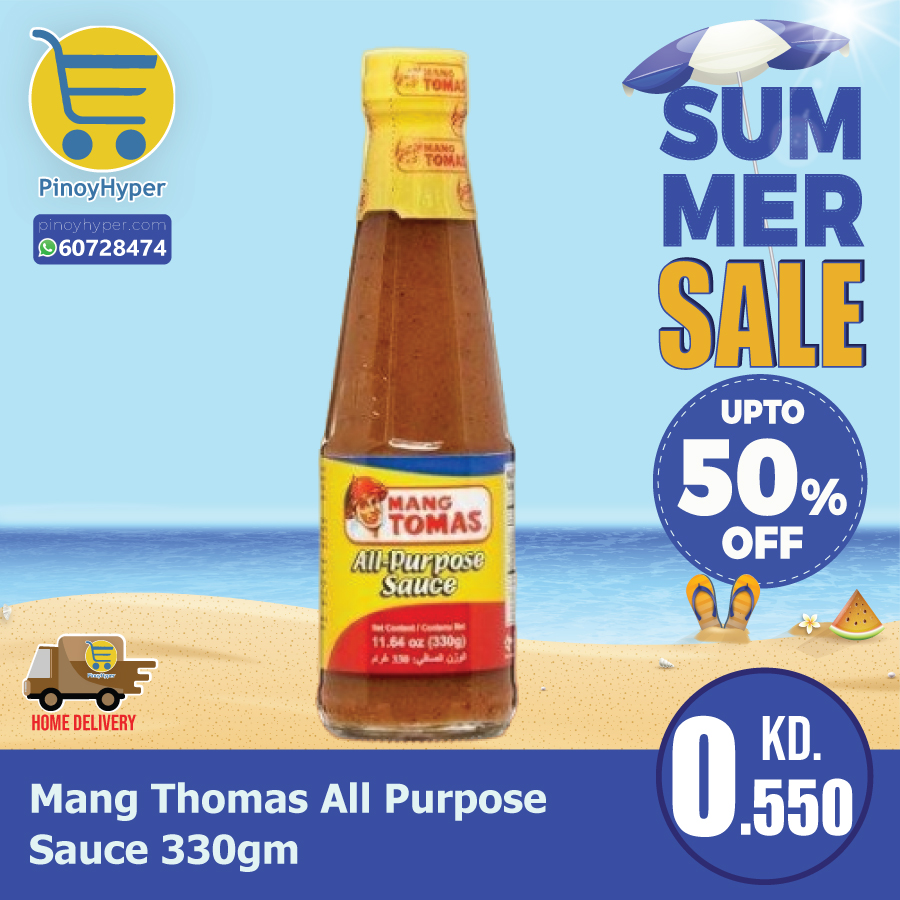 🇰🇼 Summer Sale 🇰🇼
🥰Offer for OFW Kuwait 🥰
Delivery All over Kuwait 🚛
Mang Thomas All Purpose Sauce 330gm
#pinoyhyper #ofw #ofwkuwait #pilipinosakuwait #onlinegrocery #pinoy #philippines #filipino #pilipinas #pinoyfoodie #pinoyfood
#summeroffer
#offer #summer #summersale #sale