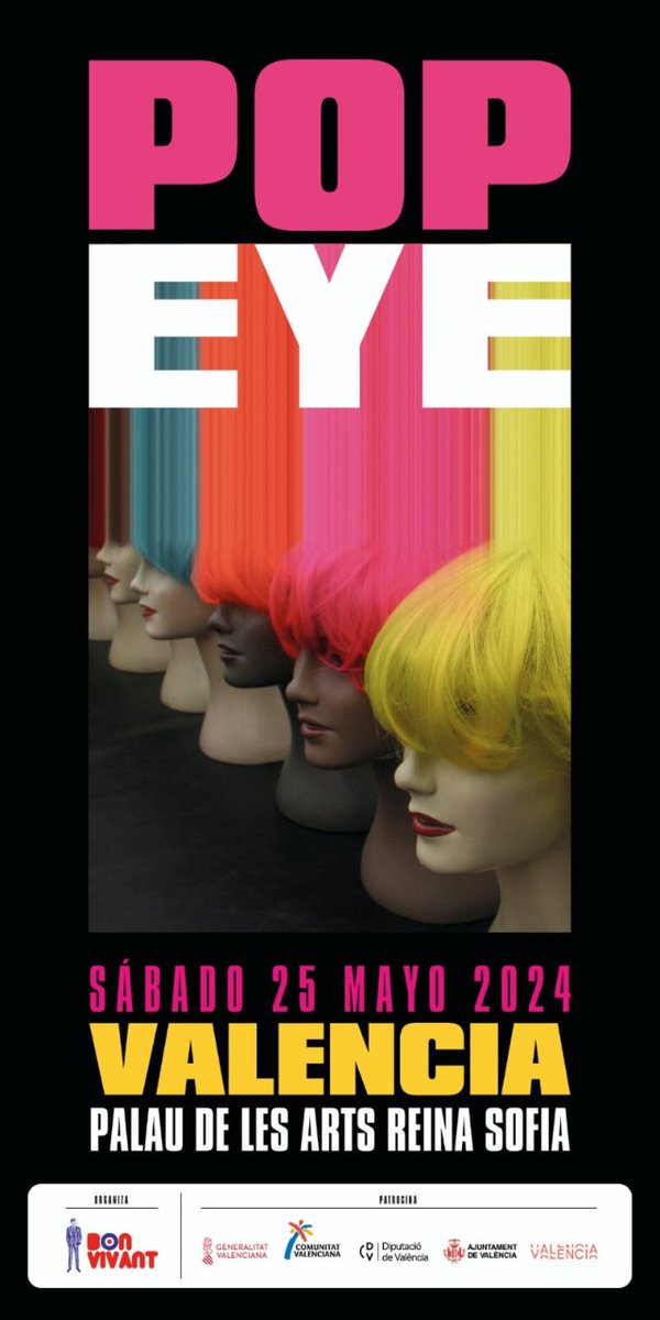 ¡València se viste de gala para acoger la entrega de los prestigiosos Premios Pop Eye 2024!🏆 🎟️Compra tu entrada para asistir a este evento que reunirá a destacadas personalidades de la música y las artes. 📍Palau de les Arts 🗓️25 de mayo a las 20:30h visitvalencia.com/agenda-valenci…