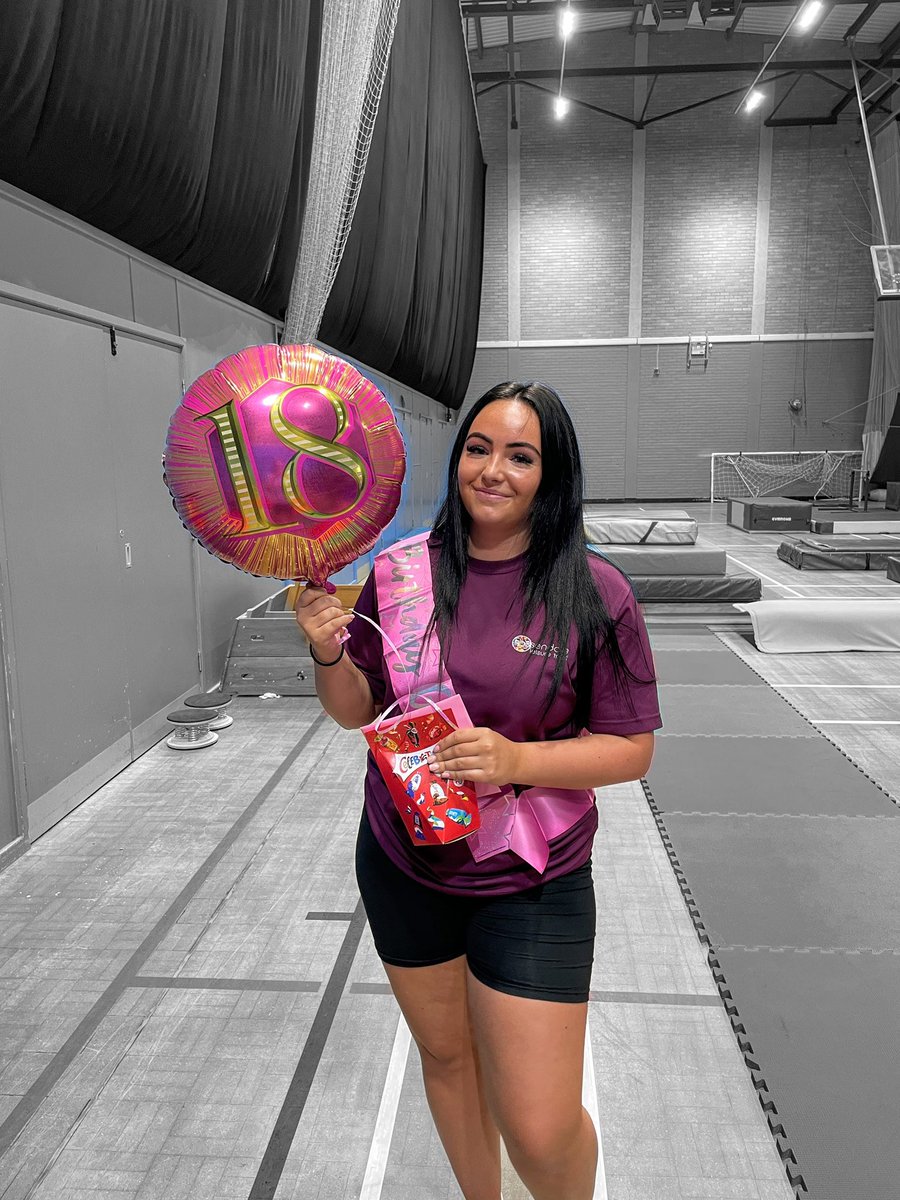 VGA2021's tweet photo. Happy 18th Birthday to our wonderful Coach Isla. Have an amazing day. Much love team VGA💜🤸 https://t.co/GxCO8FrKhu