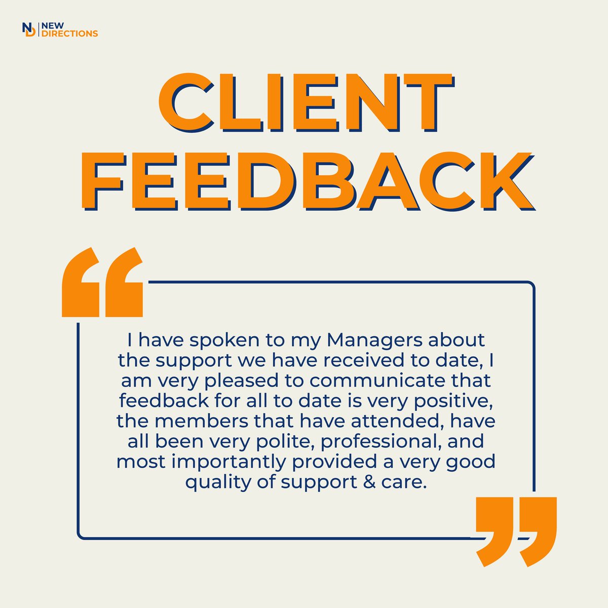 Feedback worth sharing 💙

#clientfeedback #review #socialcare #newdirections #thankyou #carers