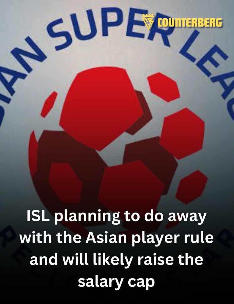 ISL is likely to abandon the 'Asian Quota' rule starting from the next season and will also raise the salary cap from 16.5 crores to 18 crores. In addition to that, two players from each club can be excluded from the salary cap. What are your thoughts on these changes? #ISL