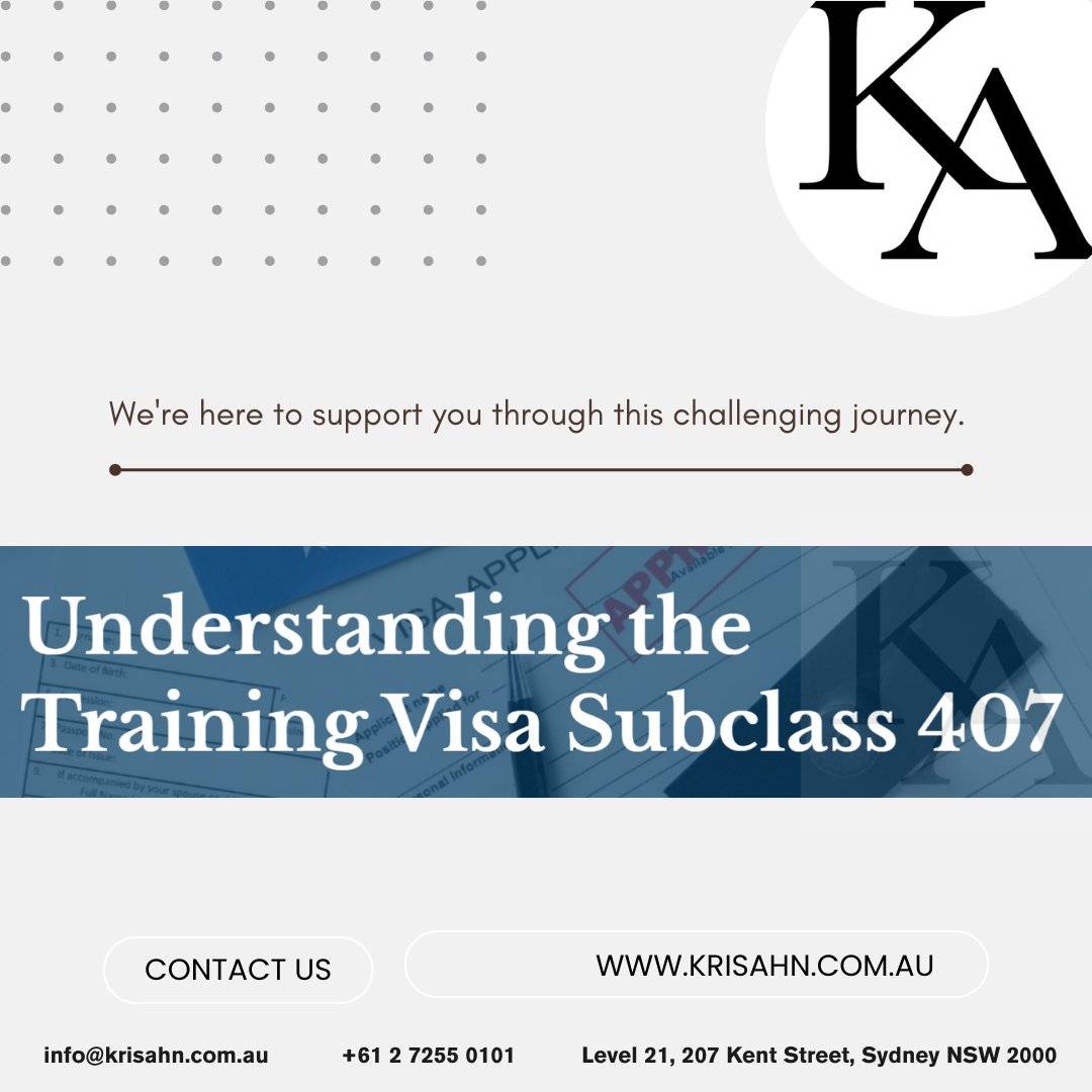krisahnlawyers's tweet image. 🔍 -Key Points About the Training Visa Subclass 407
-Advantages
-Disadvantages
-Application Process
-Who is most suited for this visa?
#TrainingVisa #Subclass407 #VisaGuide #Immigration #SkillDevelopment #employersponsoredvisa #workvisaaustralia #407visa #skillsasssessment