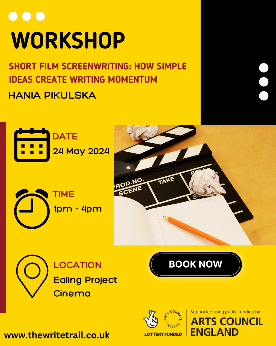 HAPPY #CreativityandWellbeingWeek !

See ⬇️ our line up for you this week! 

📅 24 May 2024
⏰ 1pm - 4pm
📍 Ealing Project Cinema    
🎫 Ticketed at £10
 
thewritetrail.co.uk 
@BritishLandPLC 

#ACESupported #LetsCreate #CreativeHealth #thewritetrail  #creativityweek #Ealing