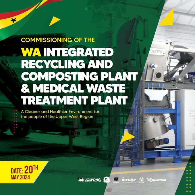 Join us for the grand opening of the Upper West Integrated Recycling and Composting Plant and Medical Waste Treatment Facility! This cutting-edge, eco-friendly facility is a game-changer for our community. 
 Don't miss out! 
#Sustainability #EcoFriendly #UpperWest #GreenFuture