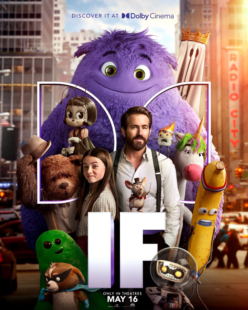 What IF all your imaginary friends are real?  Follow a young girl as she finds everyone's imaginary friends in the movie, If.  Catch it at Dolby Cinema!  

#DolbyCinema #LoveMoviesMoreInDolby #LoveMoreInDolby #DolbyAtmos #DolbyVision #If