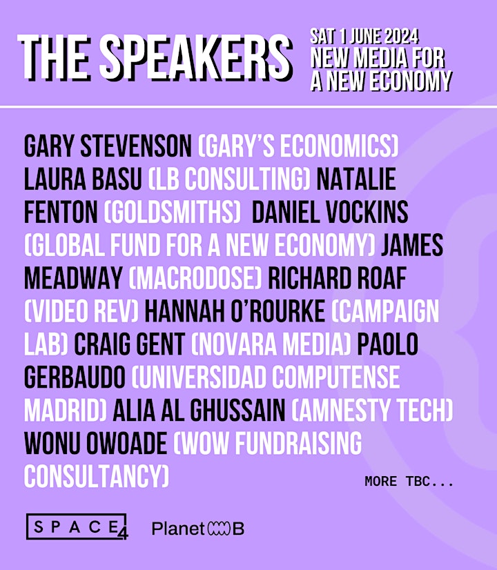 I look forward to speaking at the 'New Media for a New Economy' conf on June 1st. You can get your tickets here -> eventbrite.co.uk/e/new-media-fo…