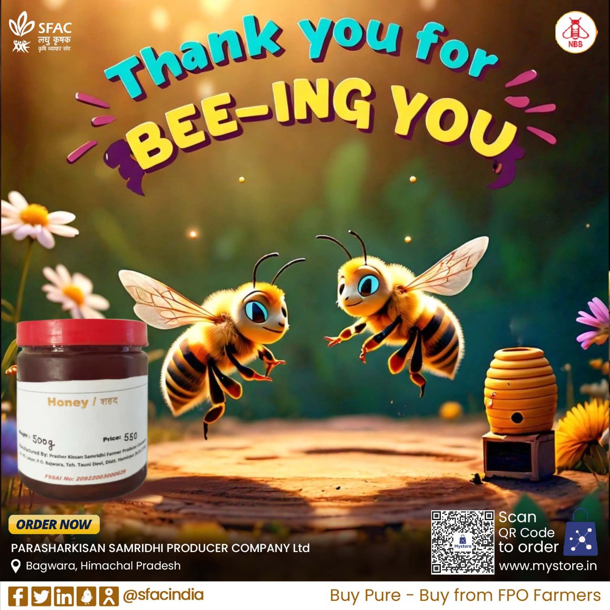 Best THANK YOU GIFT 🎁 for all occasions- a bottle of pure natural honey, direct from FPO farmers.

Order now👇

mystore.in/en/product/hon…

Bee Wise🐝

 #NBB #VocalForLocal #healthychoices #healthyeating #healthyhabits #tastyrecipes #WorldBeeDay #FoodHeroes #SavetheBees #BeeEngaged