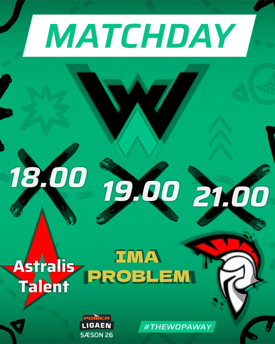 WOPA ON THE SERVER x 3 🔫🔫🔫 We play x 3 @Powerligaen matches today 🔥 ➡️ 6pm vs. @Astralisgg Talent ➡️👀📺 @Dust2dk ➡️ 7pm vs. #IMAPROBLEM ➡️👀📺 @K7riCS ➡️ 9pm vs. @XIESPORTGG ➡️👀📺 @K7riCS #TheWopaWay