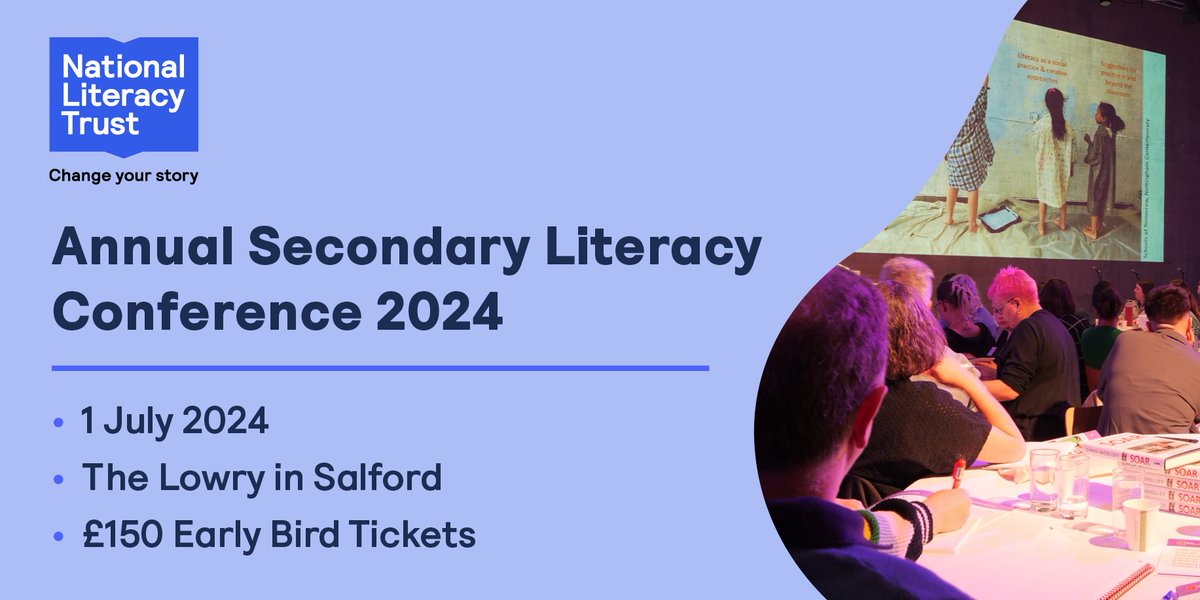 It’s your last chance to grab an early bird ticket for this year’s flagship annual Secondary Conference. The discount lasts until May 24th. Grab your ticket to join a stellar line-up and continue your professional teacher development: literacytrust.org.uk/training-and-w…
