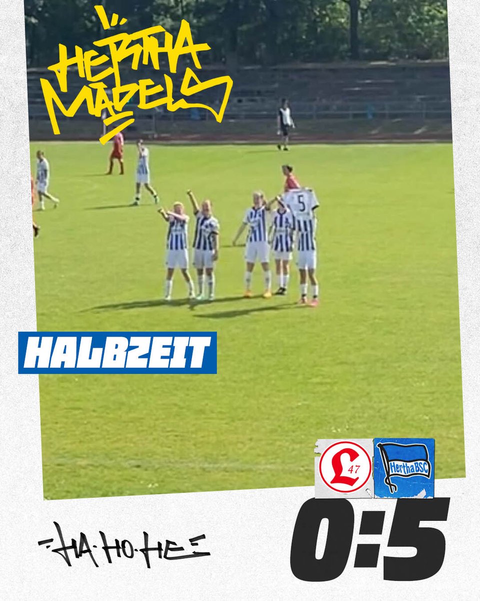HerthaBSCFrauen's tweet photo. Mit einer klaren Führung gehen unsere #BSCU13-Juniorinnen in die Pause. 🤩💙
#L47BSC #BerlinPokal #HerthaMaedels #HaHoHe https://t.co/z6ppLgk2dV