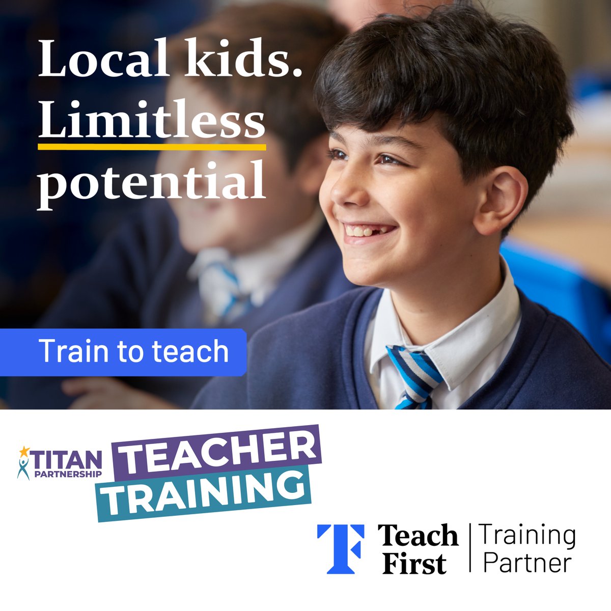 Are you ready to step back into the classroom?

You can train to teach with Titan on our successful, supportive and school-led teacher training programme in partnership with Teach First. Make a difference to your community.
titanteachertraining.co.uk