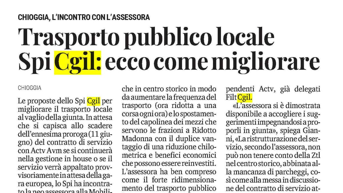 🗞️ RASSEGNA STAMPA CGIL 20/05/2024 facebook.com/cgilveneto/pos…