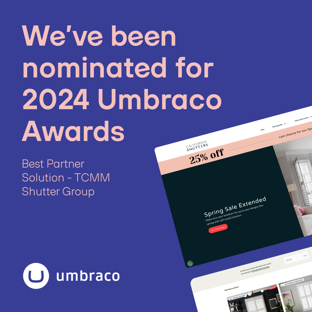 We are thrilled to hear that true's work w/ @TCMM Shutters has been shortlisted for @umbraco 's 'Best Partner Solution' award. The TCMM Umbraco platform was one of the first commerce projects launched in production, built headlessly. See you all @codegarden!
#headless #commerce