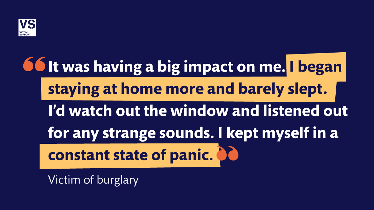 Being burgled is never a nice experience, & can leave us feeling shaken, stressed & anxious.
If you're struggling to cope or just want someone to talk to, we're here to help. 
📞0808 16 89 111
📞0300 303 3706 - Mon-Fri, 8:00-5:00pm
💻victimsupport.org.uk/live-chat

#Burglary #heretohelp