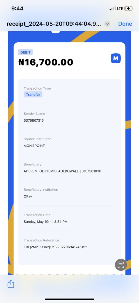 teewhybongo's tweet photo. @moniepointng I made a transaction of N16,700 yesterday at exactly 15:34, but the beneficiary has not received the funds yet. https://t.co/OufFkzqHqW