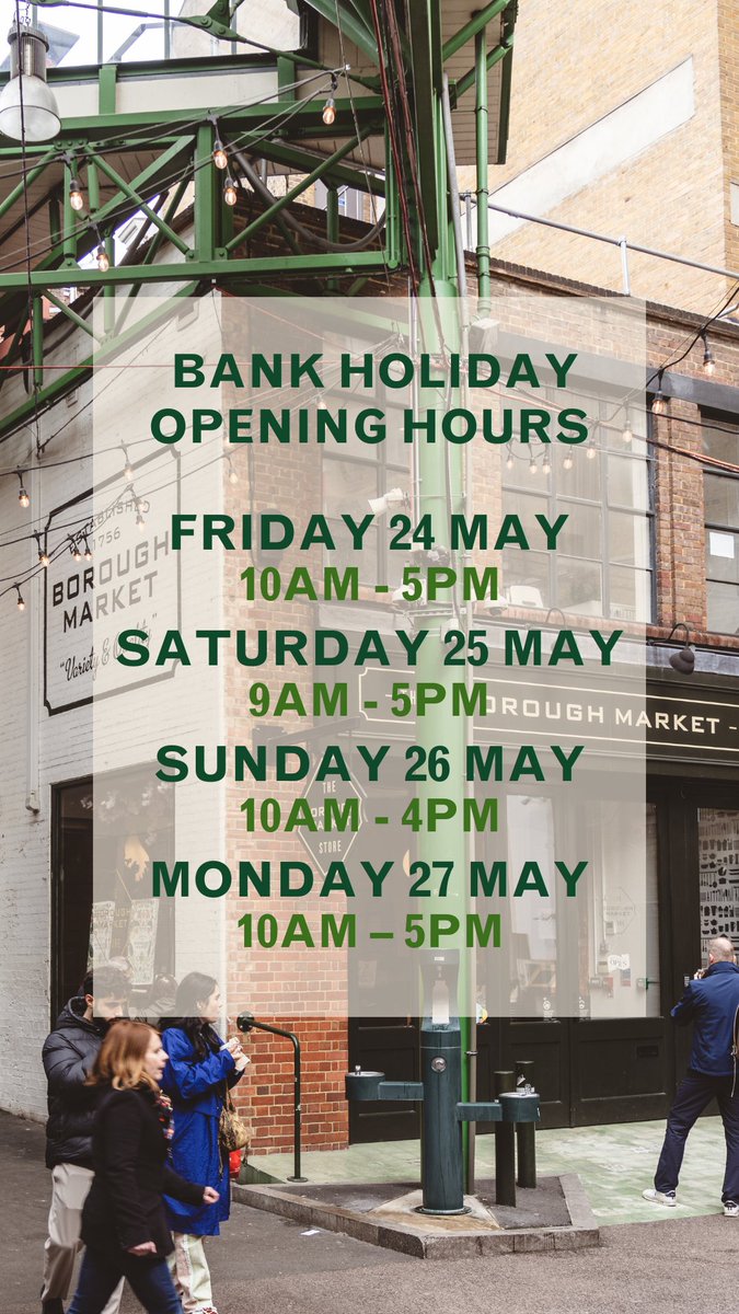 Bank holiday opening hours 📅