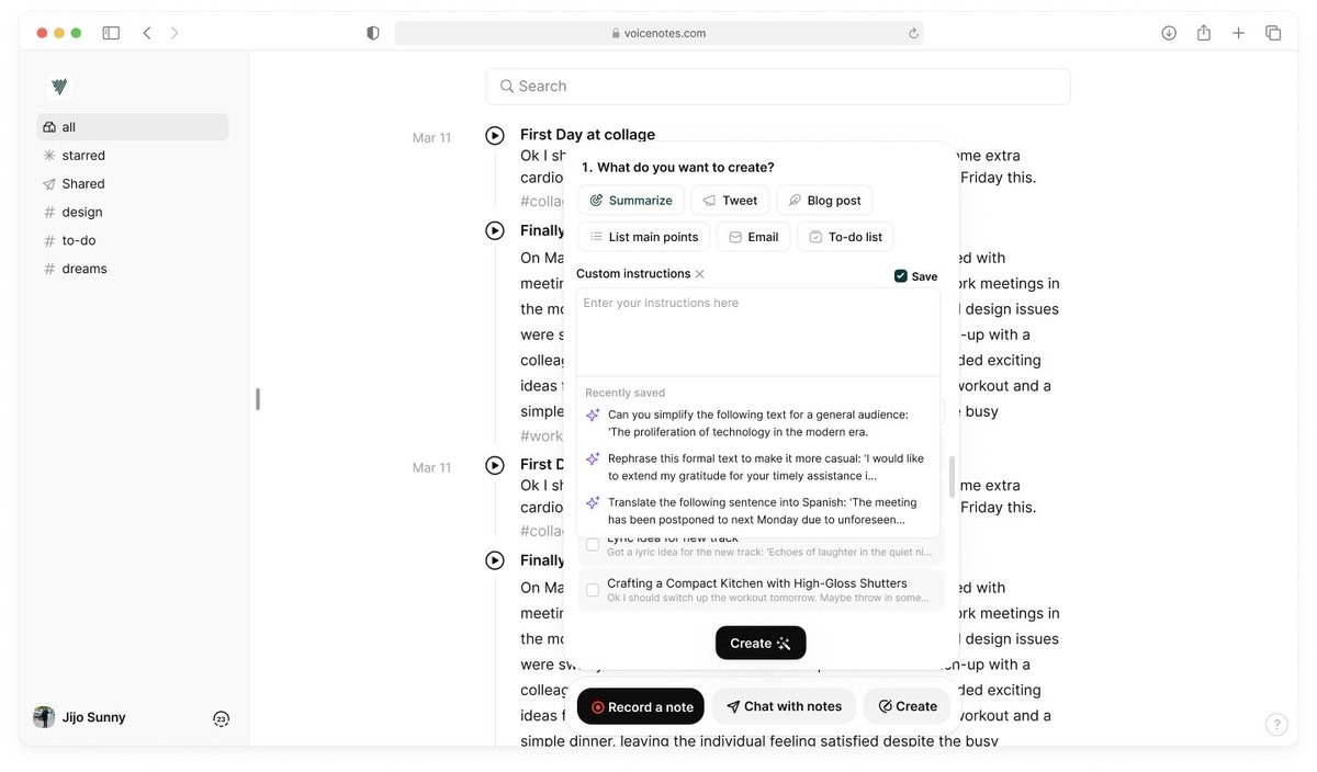 Voicenotes tweet media