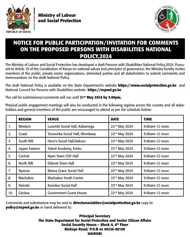 Ahead of the scheduled public participation on the proposed Persons with Disabilities National Policy 2024. I got an opportunity to air our concerns on matters of health and other concerns from different thematic. Thanks to @CDisability and @UDPKenya for the opportunity.