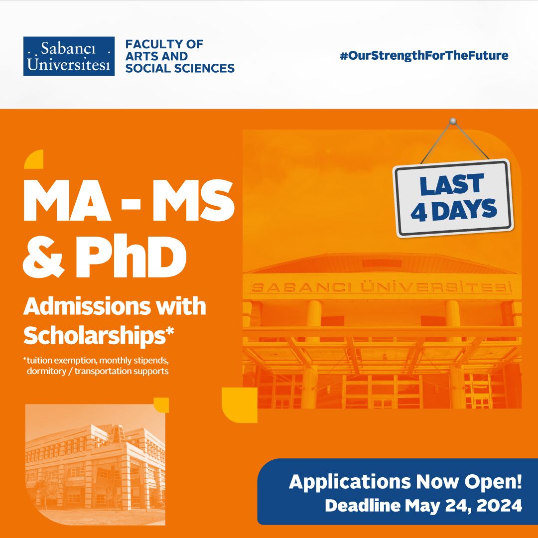 FASS-Sabancı University (@sabanciuni_fass) on Twitter photo LAST 4 DAYS!
Sabancı University Graduate School of Social Sciences is accepting applications to the following graduate programs for the 2024-2025 academic year.
admission.sabanciuniv.edu
#sabanciuniversityfass <a href="/sabanciu/">Sabancı Üniversitesi</a> LAST 4 DAYS!
Sabancı University Graduate School of Social Sciences is accepting applications to the following graduate programs for the 2024-2025 academic year.
admission.sabanciuniv.edu
#sabanciuniversityfass <a href="/sabanciu/">Sabancı Üniversitesi</a>