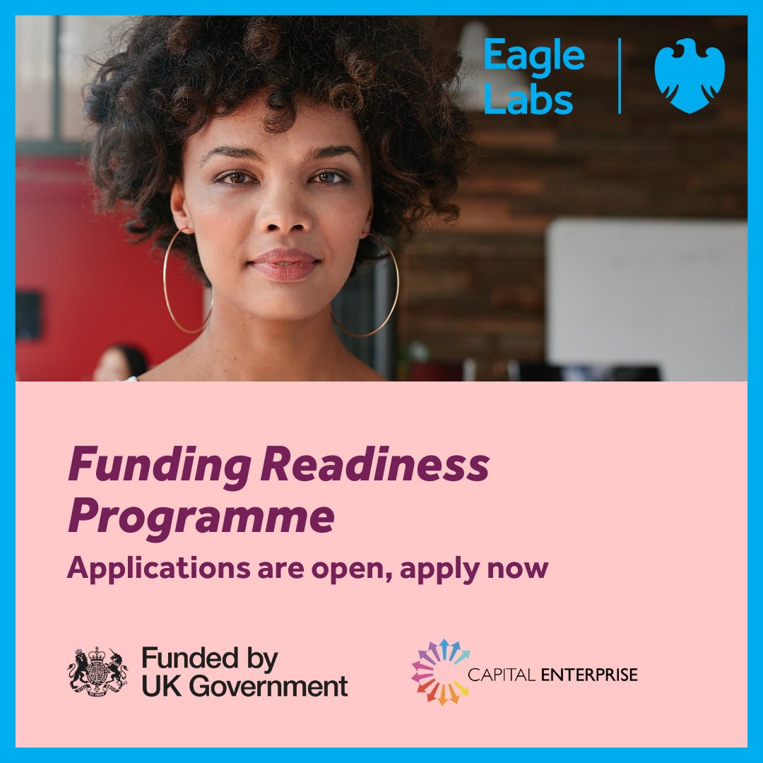 Eagle Labs Midlands (@eagle_labs_mid) on Twitter photo 📢 Applications are open for the Funding Readiness Programme.
Delivered by <a href="/capenterprise/">Capital Enterprise</a>, this programme is designed to help entrepreneurs navigate the funding landscape.
Online sessions cover grant funding, crowdfunding, equity investment and more
👇
labs.uk.barclays/what-we-offer/… 📢 Applications are open for the Funding Readiness Programme.
Delivered by <a href="/capenterprise/">Capital Enterprise</a>, this programme is designed to help entrepreneurs navigate the funding landscape.
Online sessions cover grant funding, crowdfunding, equity investment and more
👇
labs.uk.barclays/what-we-offer/…