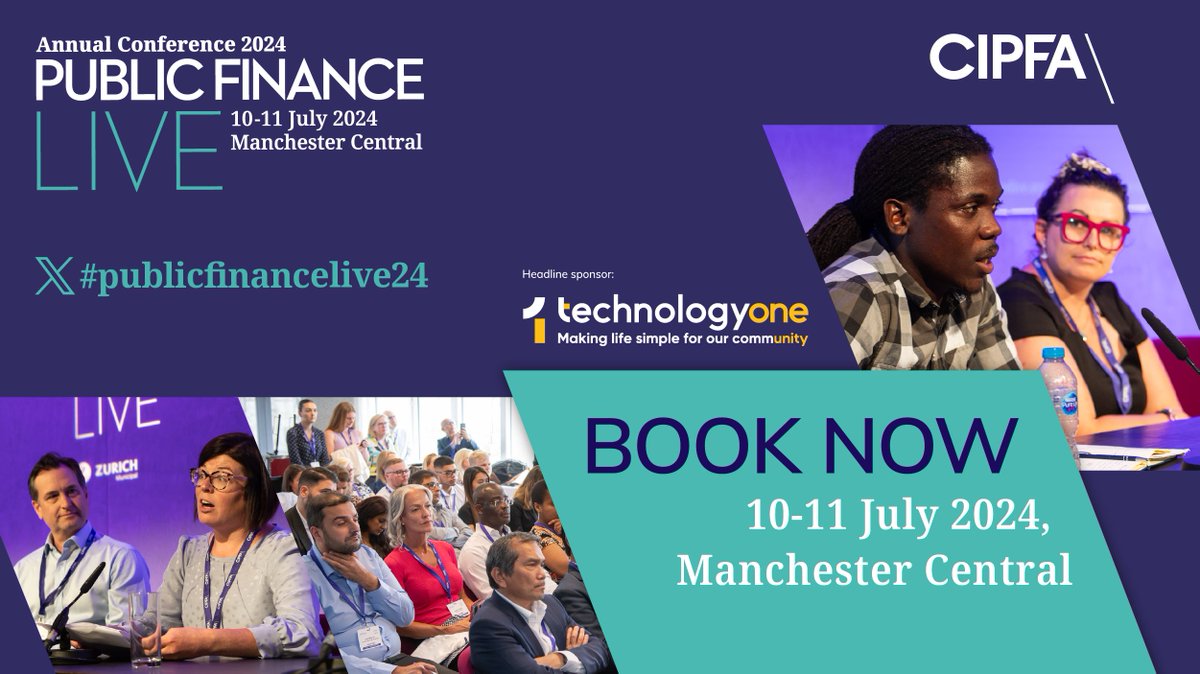 Have you booked your place yet for @CIPFA #publicfinancelive24 at @mcr_central? Don’t miss out on the annual conference for all those who manage the public’s money, aimed at professionals working in public finance and accountancy in the UK and globally: publicfinancelive.org