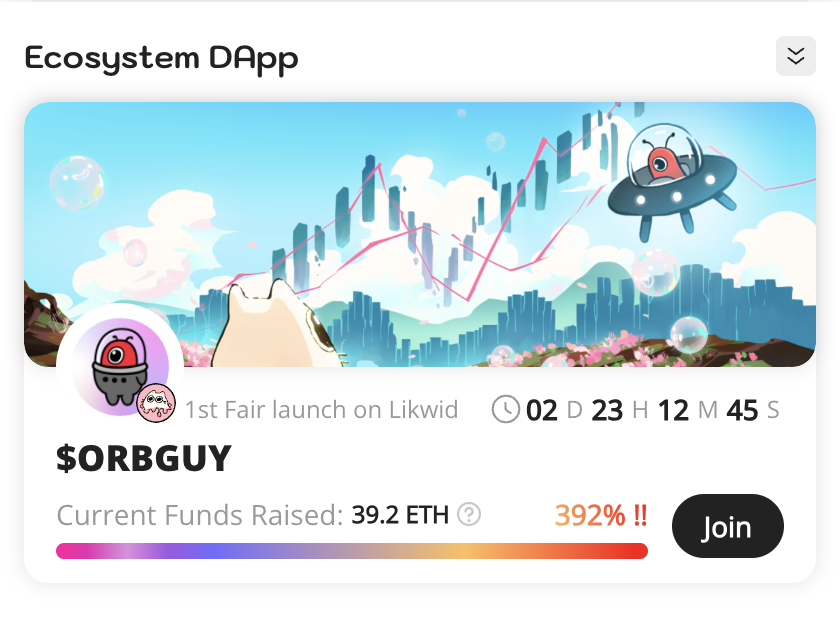🛸 Excited to have @LIKWID_MEME, a meme platform with programmable trading curve, joined Orbiter Omni Ecosystem.

😼 Introducing $ORBGUY with ERC NL314 Protocol! A fair launch that welcomes everyone - no lose, no barriers, no exceptions.

🎁 For the first week, Orbiter will