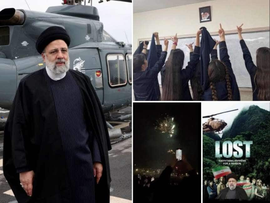 _DAGOSPIA_'s tweet photo. GLI IRANIANI DISSIDENTI FESTEGGIANO LA MORTE DEL PRESIDENTE EBRAHIM RAISI: 'IL MACELLAIO È... https://t.co/BtgOKaSuuV https://t.co/4lgerQhaxS