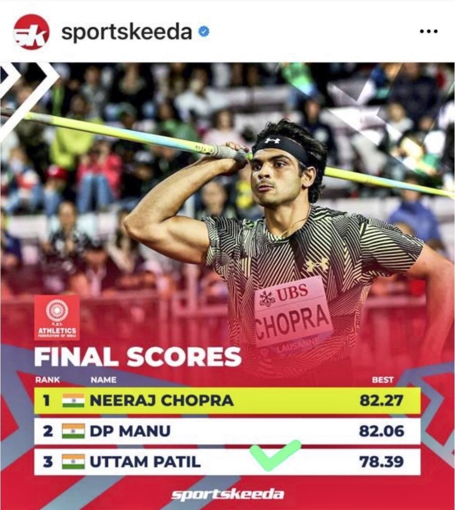 SWComd_IA's tweet image. #SaptaShaktiCommand congratulates Gunner Uttam Patil of #VeerMarathas for his exemplary performance. He clinched a Silver Medal in Javelin Throw at the Indian Grand Prix-1 2024 in Bangalore and a Bronze Medal at the 27th Senior #FederationCup 2024 in #Bhubaneswar. 
His remarkable…