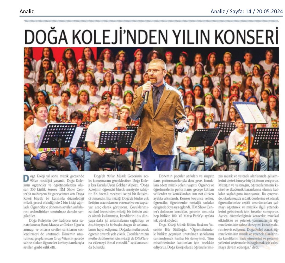 Doğa Kolejinden Yılın Konseri!