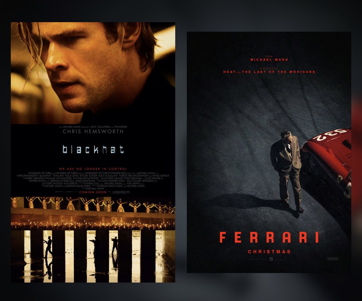 Michael Mann nos anos 2010+!

Hacker (2015)
Ferrari (2023)

#michaelmann
#grandesdiretoresdosadovski