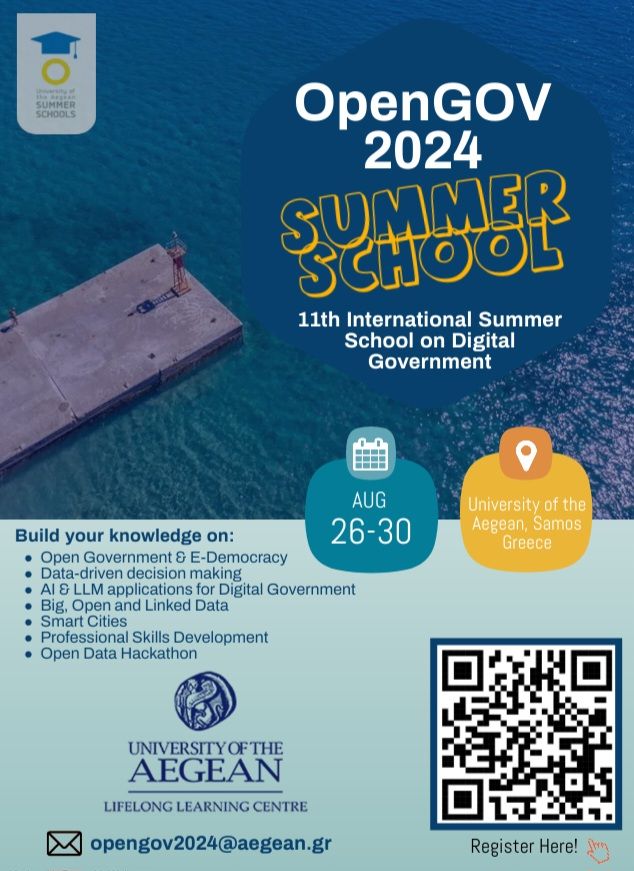 opengov summer school (@opengov2024) on Twitter photo 📢 --- Registration for hashtag#OpenGov2024 is open! --- 📝
☀ This summer, join us in Samos between August 26-30 for the 11th International Summer School on Digital Government.
✏ Make your application here:
t.ly/RquC0
<a href="/yannisc/">Yannis Charalabidis</a> <a href="/xalexopoulos/">Harris Alexopoulos</a> 📢 --- Registration for hashtag#OpenGov2024 is open! --- 📝
☀ This summer, join us in Samos between August 26-30 for the 11th International Summer School on Digital Government.
✏ Make your application here:
t.ly/RquC0
<a href="/yannisc/">Yannis Charalabidis</a> <a href="/xalexopoulos/">Harris Alexopoulos</a>